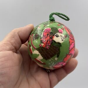 VTG 1977 Barry Patch Reflections Decoupage Christmas Ornament Mouse Snowman